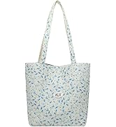 CEUTNIZ Cute Floral Tote Bag Cotton Flower Tote Bags Aesthetic Soft Grocery Cloth Bag for Women T...