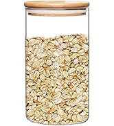 umieo 50oz (1400ml) Glass Jar with Lid Airtight Food Storage Container Bamboo Large Clear Caniste...