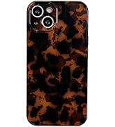 Tortoise Shell Retro Phone Case Compatible with iPhone 13 Pro Max Chic Amber Brown Leopard Stylis...