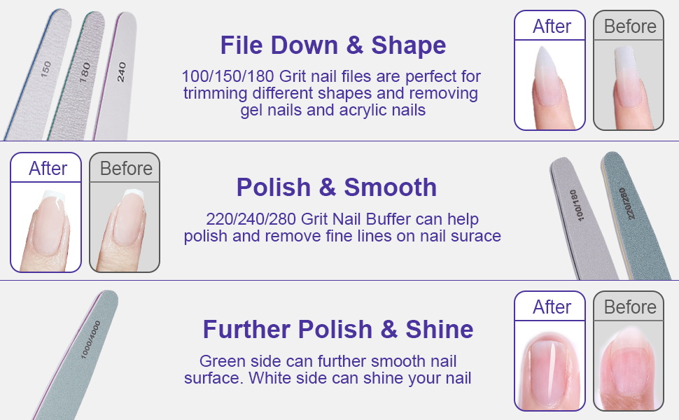 Top-quality materials of emery board and sandpaper