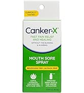 Canker-X Mouth Sore Spray, Oral Pain Relief from Canker Sores, Burns & More, No Burning & Numbing...