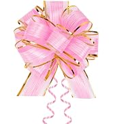 JOYIT 10 Pack Large Pull Bows 6 Inch - Big Pink Bows for Gift Wrapping, Ribbon Pull Bows for Moth...