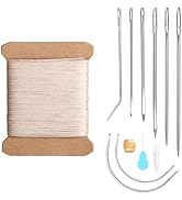 KAQRHFT 32 Yards Leather Upholstery Sewing Waxed Thread, 0.55 mm Leather Sewing Thread with Heavy...