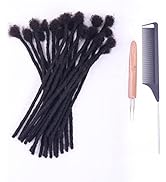 ADIASAI 6 Inch 30 Strands 0.4cm Width 100% Human Hair Loc Extensions Full Handmade Dreadlock Exte...