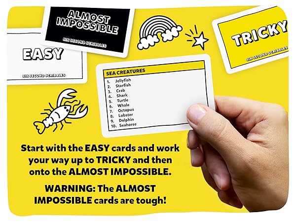 Six second scribbles drawing creative card board game Age fun family night kids teenagers
