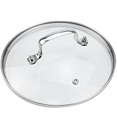 Pastlla 8 Inch Universal Tempered Glass Pot Lid Glass Covers for Pots Pans and Skillets, with Ste...
