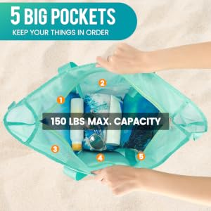 mesh beach bags for women pool bag beach tote wet bag for swimsuit shower bag seashell bag