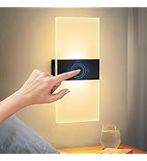 SURPALIG Battery Operated Wall Sconce, 4000mAh Touch Control Bedside Night Light Dimmable Wall Li...