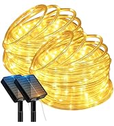 btfarm 2 Pack Solar Rope Lights Outdoor, 120LED 46FT Solar String Lights Outside Waterproof, 8 Li...