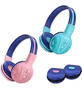 SIMOLIO 2 Pack Kids Bluetooth Headphones with Share Port, 75/85/94dB Volume Limit w/Mic for Toddl...