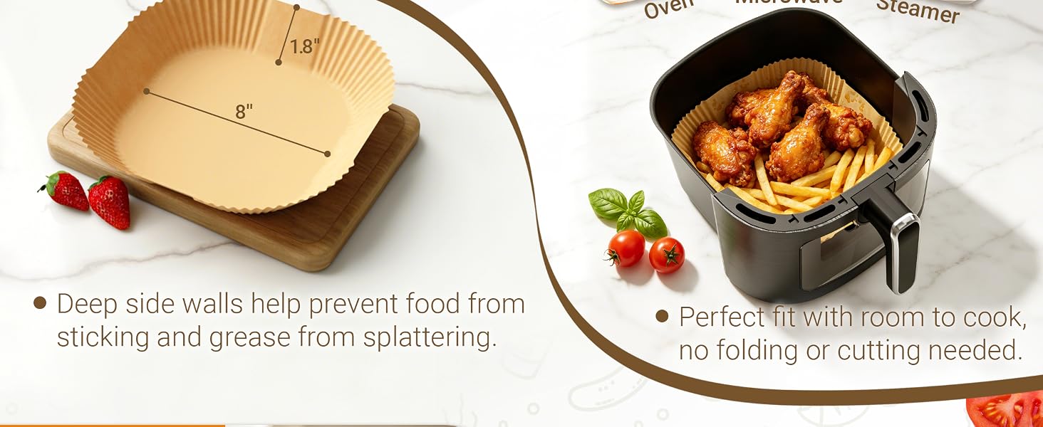 unbleached parchment paper airfryer liners