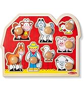 Melissa & Doug Farm Animals Jumbo Knob Wooden Puzzle Wooden Peg Chunky Baby Puzzle, Preschoool Le...