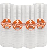 NEXCOVER 18 Inch Stretch Wrap - 1500 Feet | 60 Gauge, 4 Roll Clear Plastic Self-adhering Stretch ...
