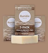 Humble Natural Bar Soap, Simply Unscented - Cold Processed Face & Body Soap Bar with Essential Oi...