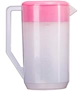 1PC Plastic Large Water Pitcher with Lid, 4L/ 140oz Carafes Mix Drinks Water Jug, Plastic Straini...