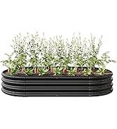 Donext Raised Garden Bed Outdoor, Oval Large Metal Raised Planter Bed for for Plants, Vegetables,...
