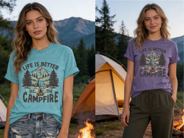 Camping Shirts for Women Camp Graphic Shirt Camper T-Shirt Hiking Tops