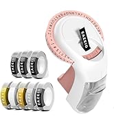 Pink Embossing Label Maker with 8PK Color Tapes, Handheld Embossed Label Maker with Tapes 3/8Inch...