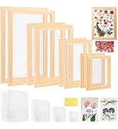 Aboofx Paper Making Kit, A4 A5 A6 A7 Size Paper Making Screen Frame Kit, Wooden Mold and Deckle w...