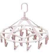 Foshine Clothes Drying Racks Foldable Clip Hangers Drip Hanger Plastic with 20 Drying Clips (Ligh...