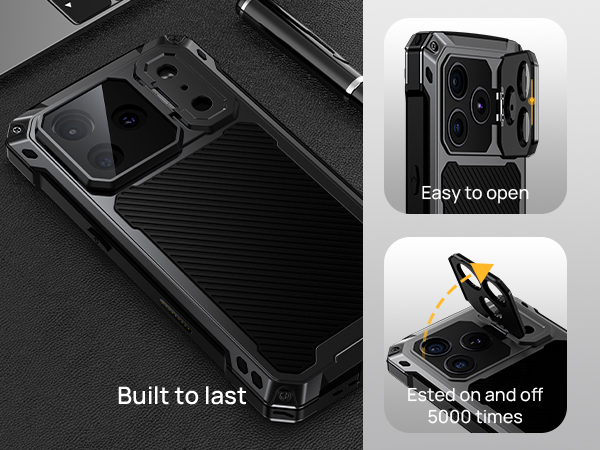 iphone 17 pro max metal case heavy duty shockproof rugged protective with glass screen protector