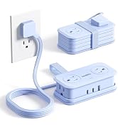 Travel Power Strip, SMALLRT 2 Pcs Extension Cord with Multiple Outlets, 3.3FT Wrapped Extension F...