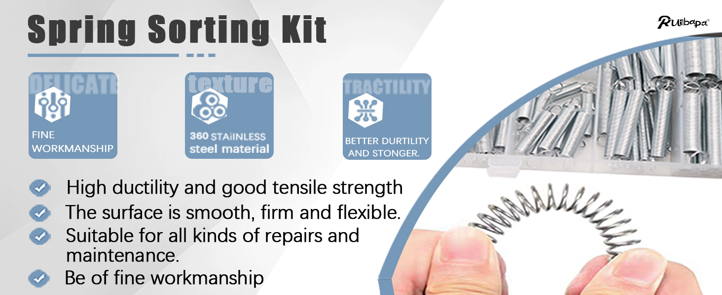 100PCS Extension Spring Assortment Kit
