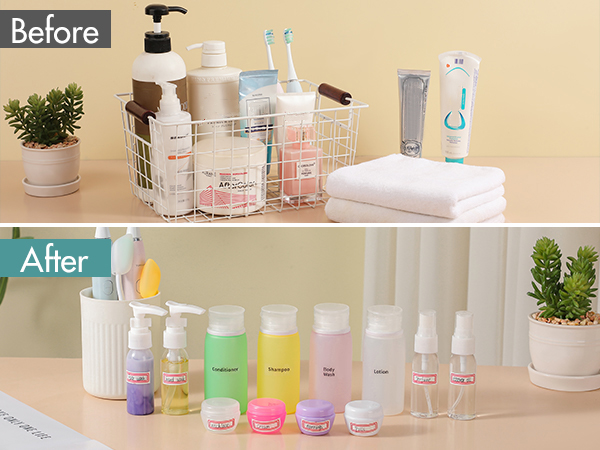 travel bottles, travel size toiletries, travel containers, travel toiletries, travel essentials