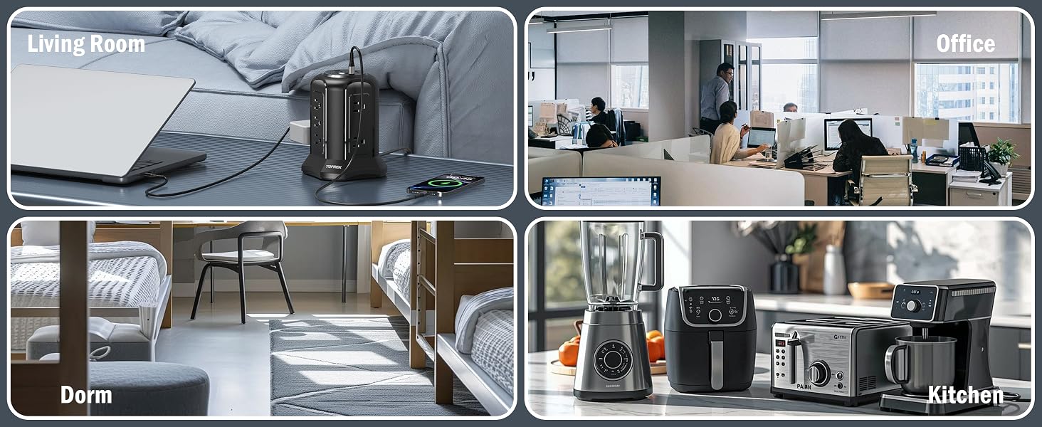 Power Strip with USB for Home Office