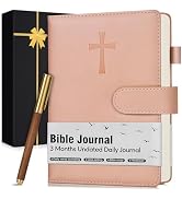Leather Christian Bible Journal for Women Men, Prayer Journal for Scripture Study & Daily Devotio...