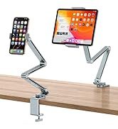 OMOTON GH03 Adjustable Tablet Stand for iPad, Desk Phone Holder for Bed with 2 Clamps, Flexible A...