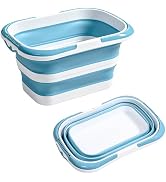 Collapsible Bucket with Handle 16L (4.2Gal), Foldable Rectangular Plastic Water Bucket, Portable ...