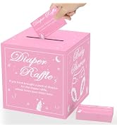 WNINK 50 Pcs Diaper Raffle Tickets With Box For Baby Shower Diaper Raffle Card For Boy And Girls ...