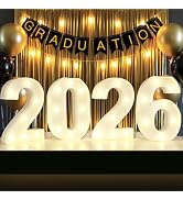 2026 Number Sign Graduation Decorations, 2026 Marquee Light Up Numbers, Battery Operated Number L...