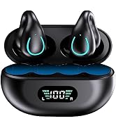 MALIHOO Open Ear Air Conduction Headphones Bluetooth 5.3,Ear Clip Wireless Earbuds with Digital D...