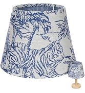 UKCOCO Drum Lamp Shade, 6.6 x 6.6 x 5inch Embroidered Fabric Lampshade Rain Forest Printed Small ...