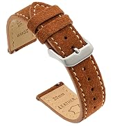 Benchmark Basics Quick Release Suede Watch Strap - Vintage Leather Watch Bands for Men & Women - ...