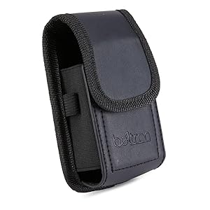 Case for Kyocera Flip Phone, Nakedcellphone Leather Vertical Pouch, Belt Loop, Metal Clip, Magnetic