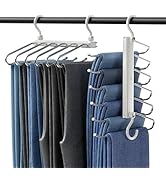 TAILI 2 Pack Pants Hangers Space Saving, Clothing Hanger for Closet Multiple Layers, Multifunctio...