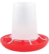1Pc Red Chick Feeder Waterer 0.35Lbs Chicken Feeder 5.4Ounce Chicken Waterer Birds Poultry Feedin...