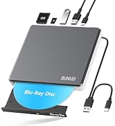 External Blu Ray CD DVD Drive, USB 3.0 Type C Blu ray Burner BD Player Read/Write Portable Bluray...