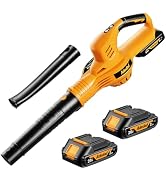 20V Cordless Leaf Blower, 150MPH Handheld Blower with 2 Batteries & Charger, Variable Speed Small...