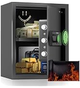 Mutak Smart Home Safe 1.0 Cub Biometric Safe Box, Quick-Access with Fingerprint Recognition, Keys...