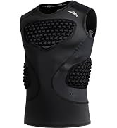 COOLOMG Adult Mens Baseball Chest Rib Protector Padded Compression Shirt Heart Sternum Guard for ...