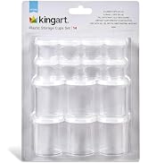 KINGART Clear Multi-Purpose Plastic Storage Cups with Removable Lid for Paiint, Art and Crafts Su...