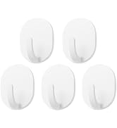 lightstar 5 Pcs Adhesive Plastic Hooks - Wall Hooks for Hanging, Drill-Free, Seamless - Kitchen B...