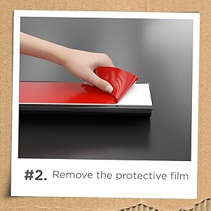 Remove the protective tape from the Black J Channel Cable Raceway