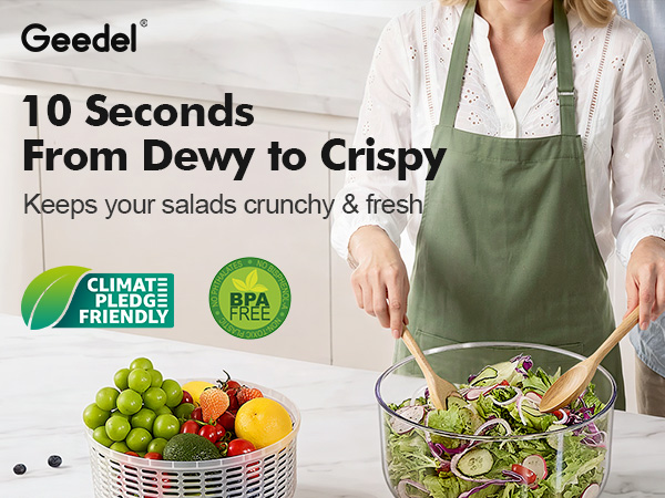 salad spinner lettuce spinner safe material bpa free climat pledg friendly