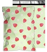 Vapulcio Poly Mailers 10x13 Inch 100 Pcs - Strawberries printed Shipping Bags, 2.4mil Thickness, ...