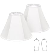 White Lamp Shades Set of 2, Bell Lamp Shades 6"Top x 13"Bottom x 10"High, Medium Shade Replacemen...